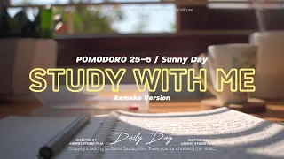 1-HOUR STUDY WITH ME / calm piano🎹 / Sunny Day / 30 days of studying with me Ep.11