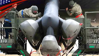 Scary Process of Rapid Loading Tons of Nuclear Cruise Missiles Underwings of a B-52 Bombers