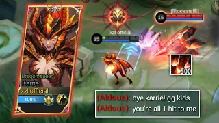 KARRIE VS ALDOUS 500 STACK | IMPOSSIBLE COMEBACK (Intense Match!) | MLBB