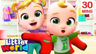 Let's Get Dressed With Nina And Nico + More | Little World Nursery Rhymes and Educational Songs