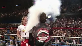 "Rowdy" Roddy Piper cools off Morton Downey Jr.: WrestleMania V