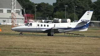 N33WW CITATION 501 LANDING AT FARNBOROUGH 18-7 - A REAL OLD CLASSIC - BASED IN PARIS