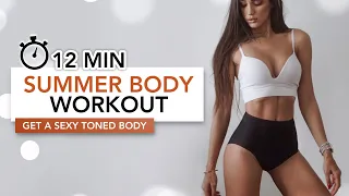 12 MIN SUMMER BODY WORKOUT (Floor Only) | Get A Sexy Toned Body Fast | Eylem Abaci