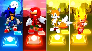 Sonic Exe 🆚 Knuckles 🆚 Tails Sonic 🆚 Super Sonic | Tiles Hop EDM Rush