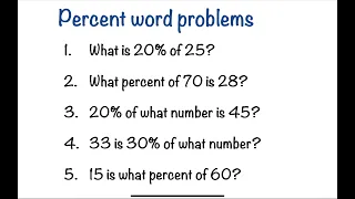 How To Solve Math Percentage Word Problems | Algebra
