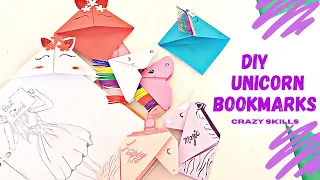 How to make an unicorn bookmarks/Diy 3 bookmarks make/diy paper origami/diy back to school origami