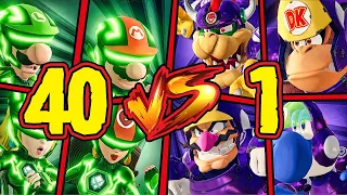 Team Mario Couples 40 vs 1 Team Bowser -  Mario Strikers Battle League