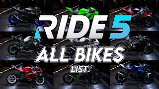 RIDE 5 - All Bikes | List (PC UHD) [4K60FPS]