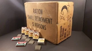 1957 5 Man MRE 24 Hour Ration 20,000 Calorie Meal Ready to Eat Testing Oldest Food Review