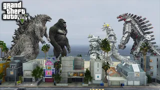 Godzilla, Kong Vs Mechagodzilla, Mechagodzilla Classic, Kiryu Godzilla ( GTA V Mods )