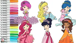 Strawberry Shortcake and Friends Coloring Book Compilation Princess Dresses Orange Blossom Raspberry