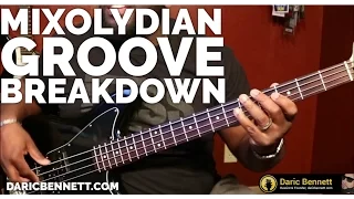 MIXOLYDIAN GROOVE BREAKDOWN G7 | Bass Tutorial ~ Daric Bennett's Bass Lessons