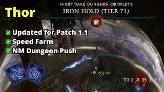 Sorcerer Thor Lightning Build Updated for 1.1 w/ T71 Run(Before NM Nerf) - Diablo 4