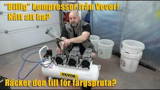 Tyst kompressor till den lilla verkstaden, men går den att måla med? Vevor 100L