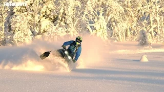 Sledding fresh pow in a sweet sunlit mountain valley in Lappland - FREERIDER TV