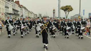 South West Area Sea Cadets Massed Band at the Weymouth Armed Forces Day Parade 2023