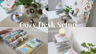 Cozy desk setup | Stationary organization and tour 🌱 👩‍💻