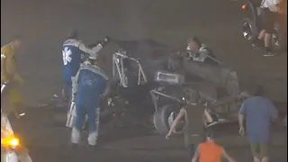 Terrible crash at Fonda speedway, driver is brought to hospital.