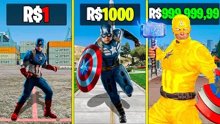 CAPITÃO AMÉRICA DE R$ 1 para R$1.000.000,00 no GTA 5!