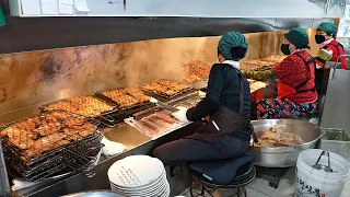 Amazing! Charcoal ribs grilled by 4 grandmothers! / Korean street food