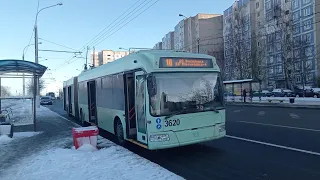 Долгая поездка на троллейбусе БКМ-333 (Борт. 3620. Маршрут 10, Крупцы - ДС Малиновка - 4)