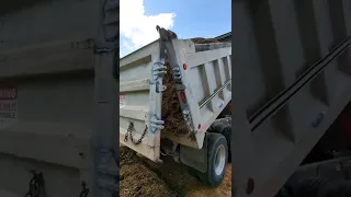 Western Star's new welding for barn door. It's a good day to bring mulch to the house!