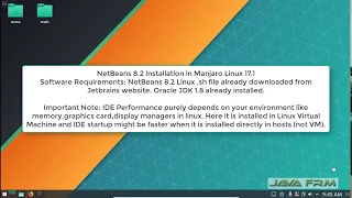 NetBeans 8.2 Installation on Manjaro Linux 17.1 KDE Plasma Edition