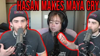 HasanAbi makes Maya cry and gets called out on it (Hasan rolled by chat)