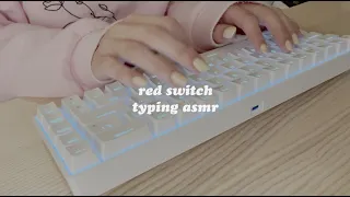 1 hr asmr keyboard typing in the rain // new red switch mechanical keyboard & mics!