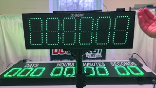 Green LED, Special Event Countdown Timer w/ Secondary & Wireless Remote-DC-809T-DN-W & DC-606UTW-BTC