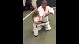 3 year old Soleil doing Hijiate at Valley Forge Aikido