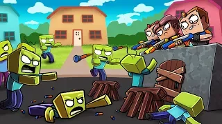 Minecraft - NERF WAR ZOMBIE CHALLENGE: Deadly Nerf GUNS! (Zombies vs House)