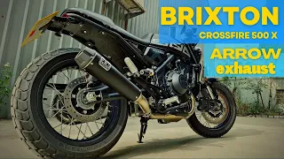 香到出水的黑箭ARROW排氣管 沉穩內斂英倫暴力騎士 BRIXTON CROSSFIRE 500X