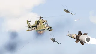 Russian MI-24D was shot down by a direct hit from MANPADS | AA Missile system in action | ARMA 3