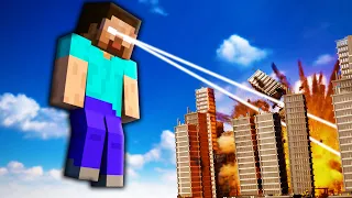 Realistic GIANT HEROBRINE Destruction | Teardown