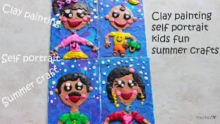 Clay painting self portrait kids fun summer crafts: Family fun craft