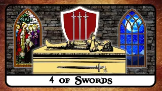 4 of Swords Tarot Card Meaning ☆ Reversed, Secrets, History ☆