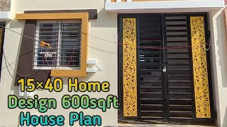 15×40 House Plan | 15×40 1bhk Home Design Plan | 600sqft Planing | Kavirdev Home Tour