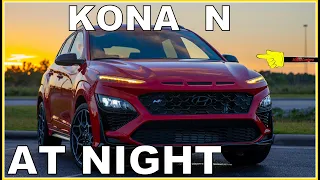 👉 AT NIGHT: 2022 Hyundai Kona N - Interior & Exterior Lighting Overview + Night Drive