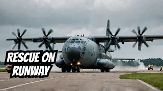 C130 Emergency Landing at RAF Lakenheath Engine Failure