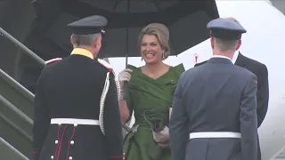 Landing Willem-Alexander en Máxima in Oslo