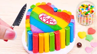 1000+Satisfying Miniature KitKat Heart Chocolate Cake Decorating | Amazing Rainbow Chocolate Cake