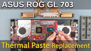 Asus ROG Strix GL703G Disassembly, fan cleaning and thermal paste replacement