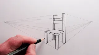 How to Draw a Chair using Two Point Perspective: Narrated