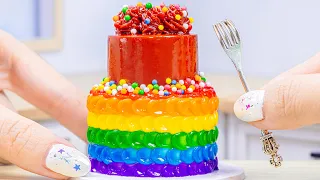 2 Tier Sprinkles Rainbow Chocolate Cake | 1000+ ASMR Miniature Cooking
