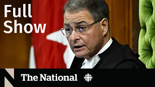 CBC News: The National | House Speaker resigns, Nygard trial, Flash flood risks