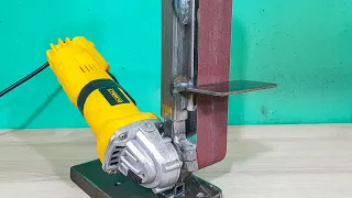 Angle grinder attachment homemade metal grinder belt sander - DIY