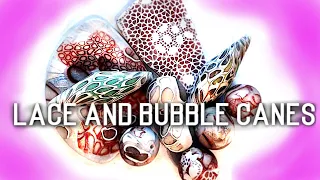 Lace and bubbles canes - polymer clay tutorial 574