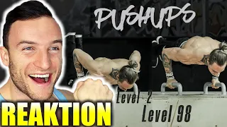 Sascha Huber reagiert auf Push Ups von LVL 1 - LVL 100 | Daniels Laizans