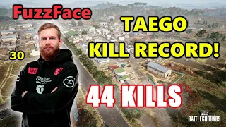 TAEGO KILL RECORD! - FaZe FuzzFace & ibiza - 44 KILLS - DUO vs SQUADS! - M416 + Mini14 - PUBG